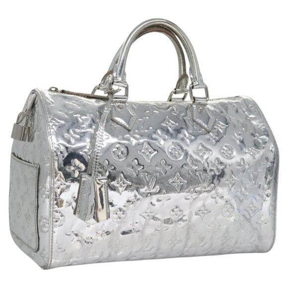 LOUIS VUITTON Monogram Miroir Speedy 30 Hand Bag Argent - Picture 1 of 15